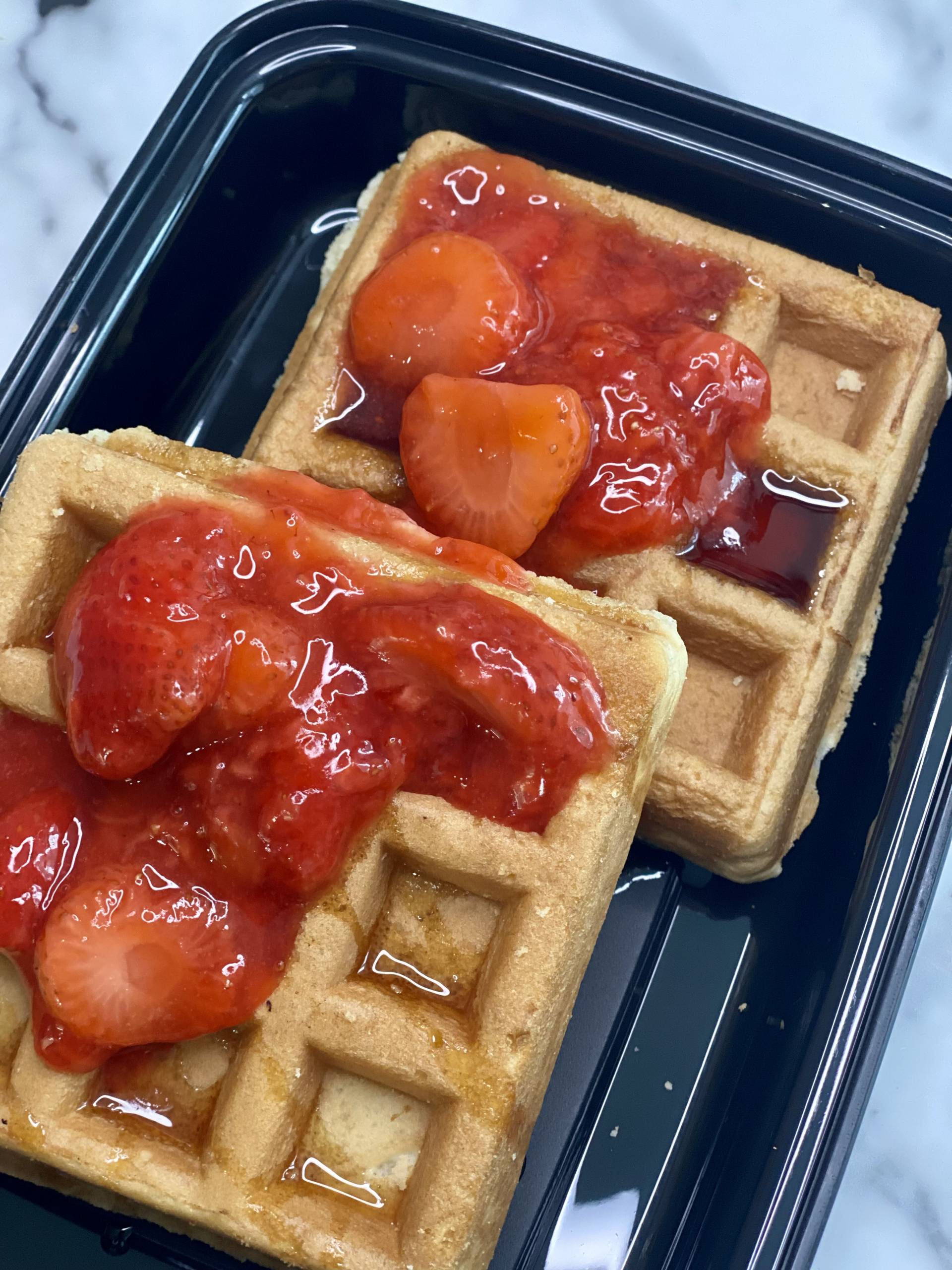 Breakfast: Waffles with Tripe Berry Compote
