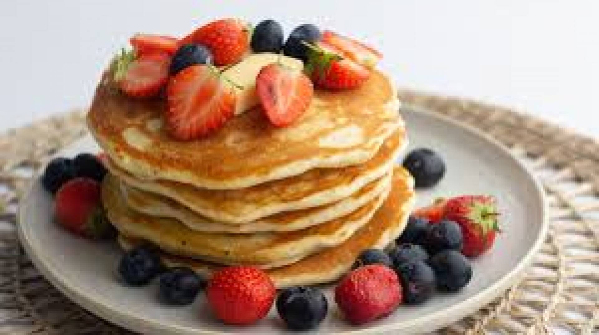 Breakfast: Protein Pancakes with Fresh Fruit & Maple Syrup